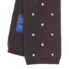 CRAVATTA TRICOT IN CASHMERE MARRONE SCURO Pois bianco