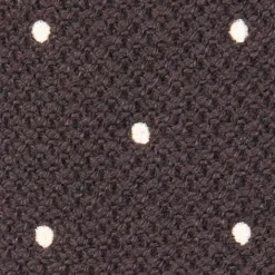CRAVATTA TRICOT IN CASHMERE MARRONE SCURO Pois bianco