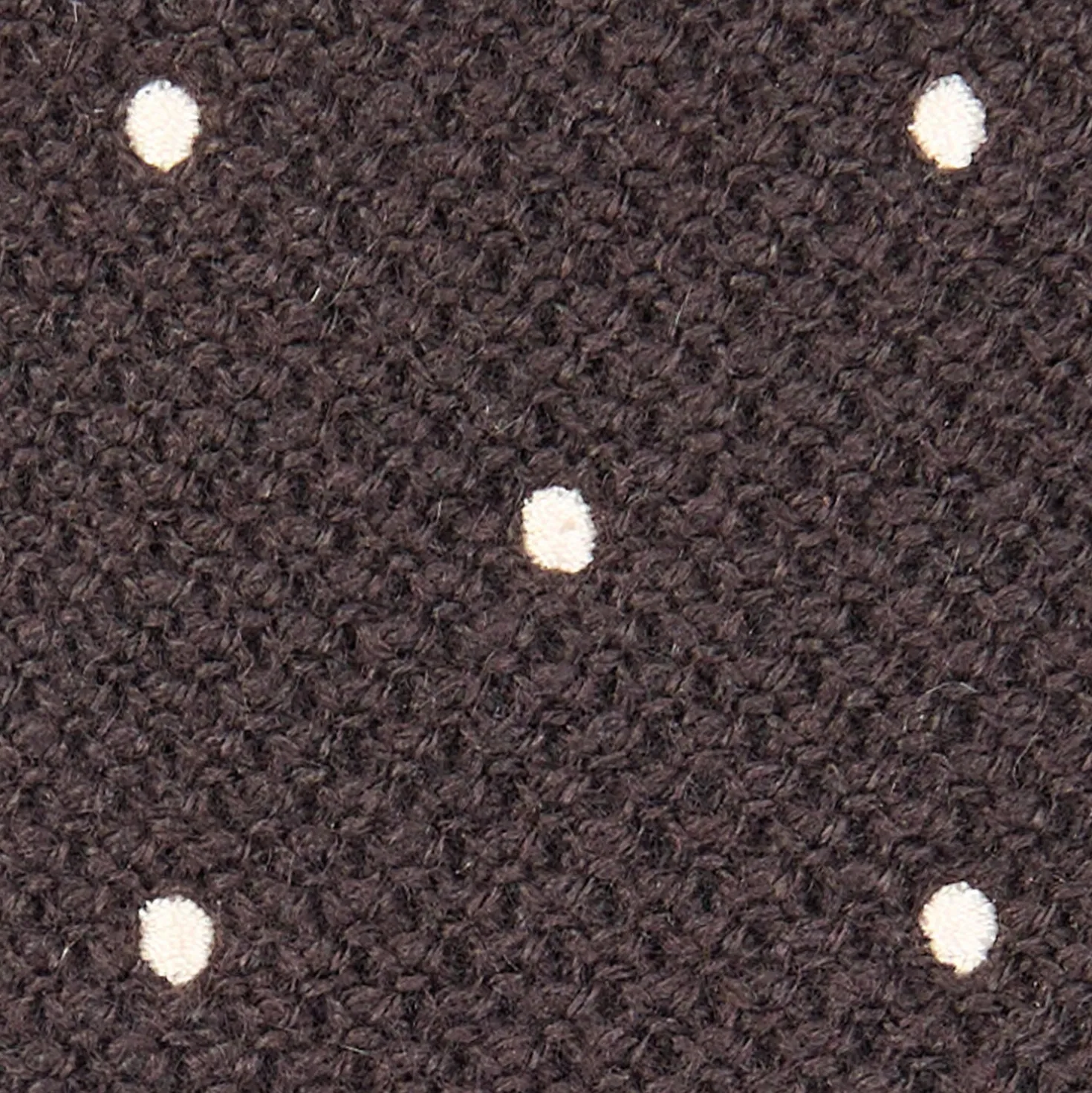 CRAVATTA TRICOT IN CASHMERE MARRONE SCURO Pois bianco