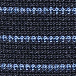 CRAVATTA TRICOT IN SETA BLU SCURO Rigata