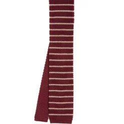 CRAVATTA TRICOT IN SETA BORDEAUX Rigata