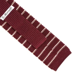CRAVATTA TRICOT IN SETA BORDEAUX Rigata