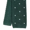 CRAVATTA TRICOT IN SETA VERDE SCURO Pois beige