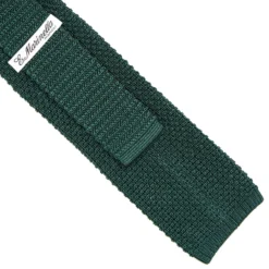 CRAVATTA TRICOT IN SETA VERDE SCURO Pois beige