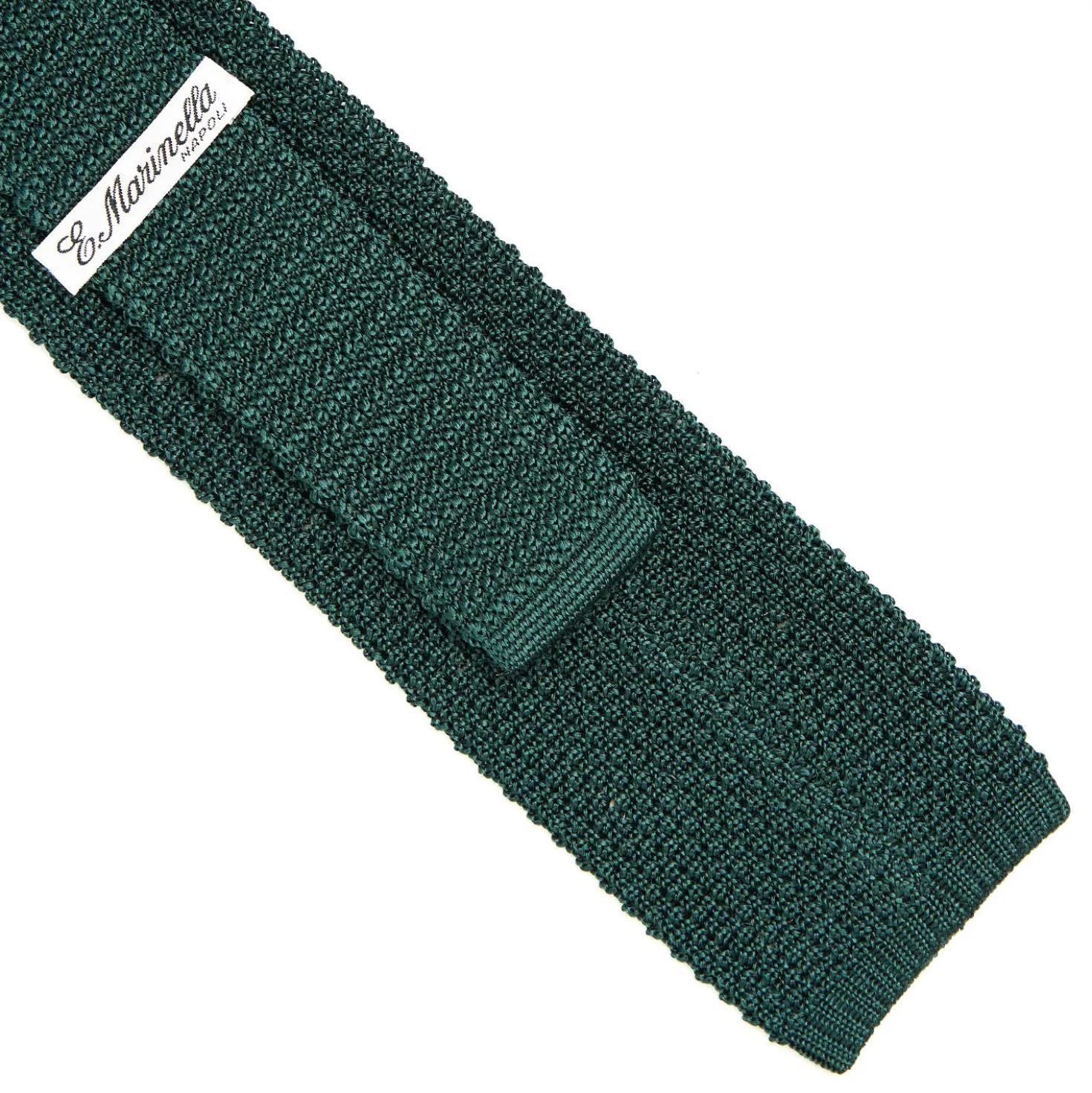 CRAVATTA TRICOT IN SETA VERDE SCURO Pois beige