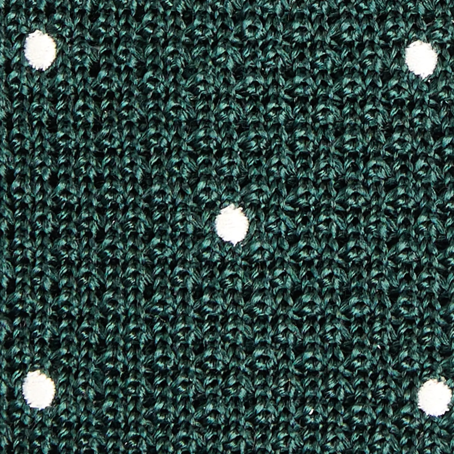 CRAVATTA TRICOT IN SETA VERDE SCURO Pois beige