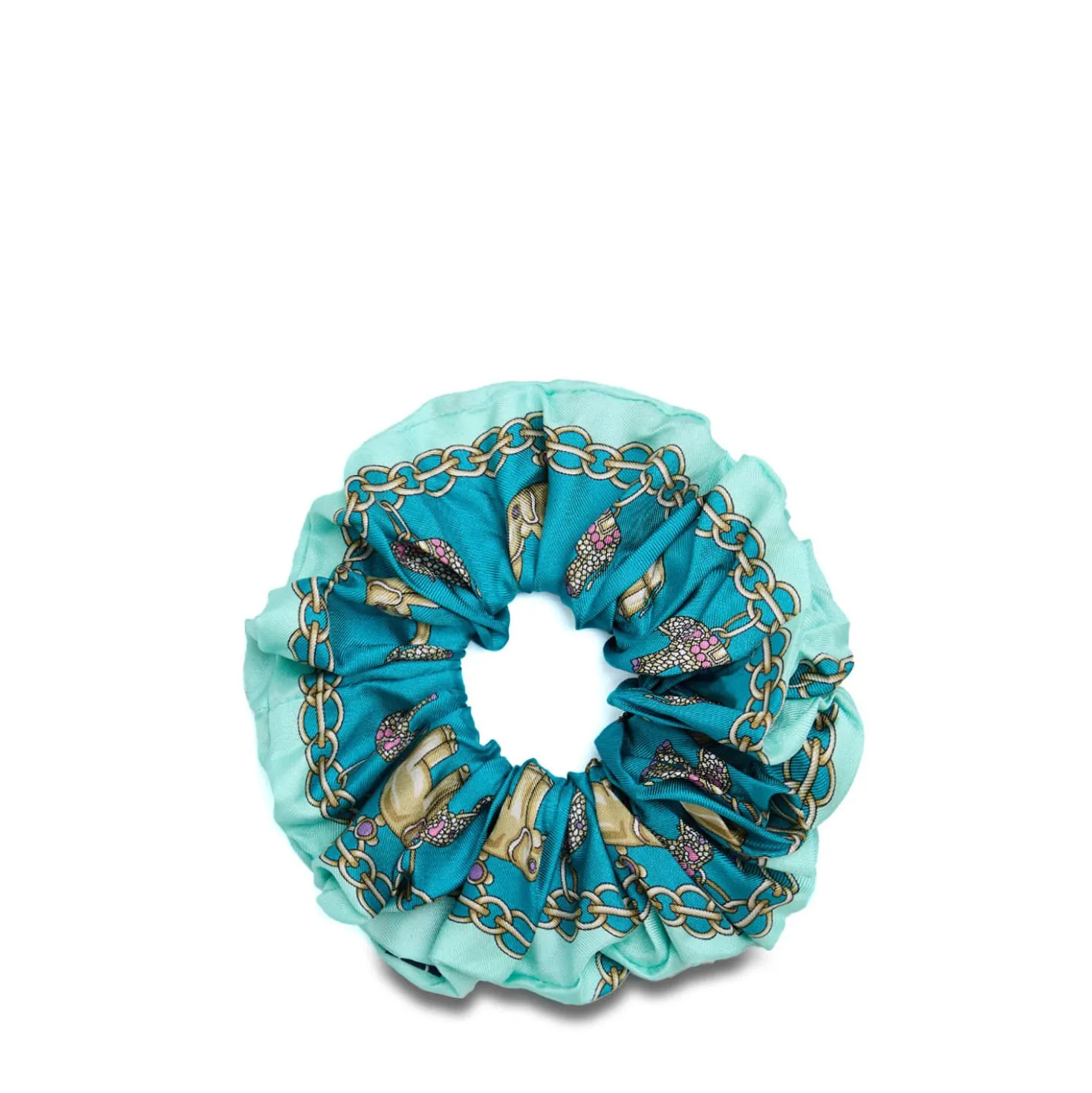 ELASTICO PER CAPELLI IN SETA AZZURRO Lucky elephant