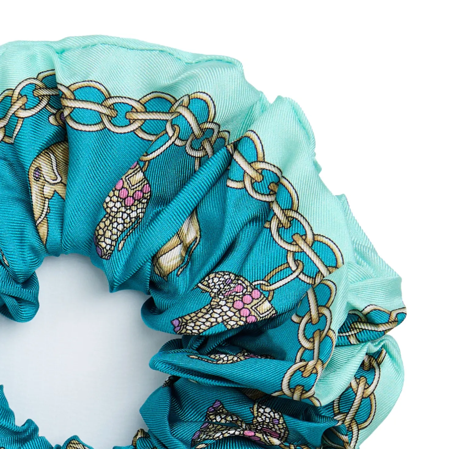 ELASTICO PER CAPELLI IN SETA AZZURRO Lucky elephant