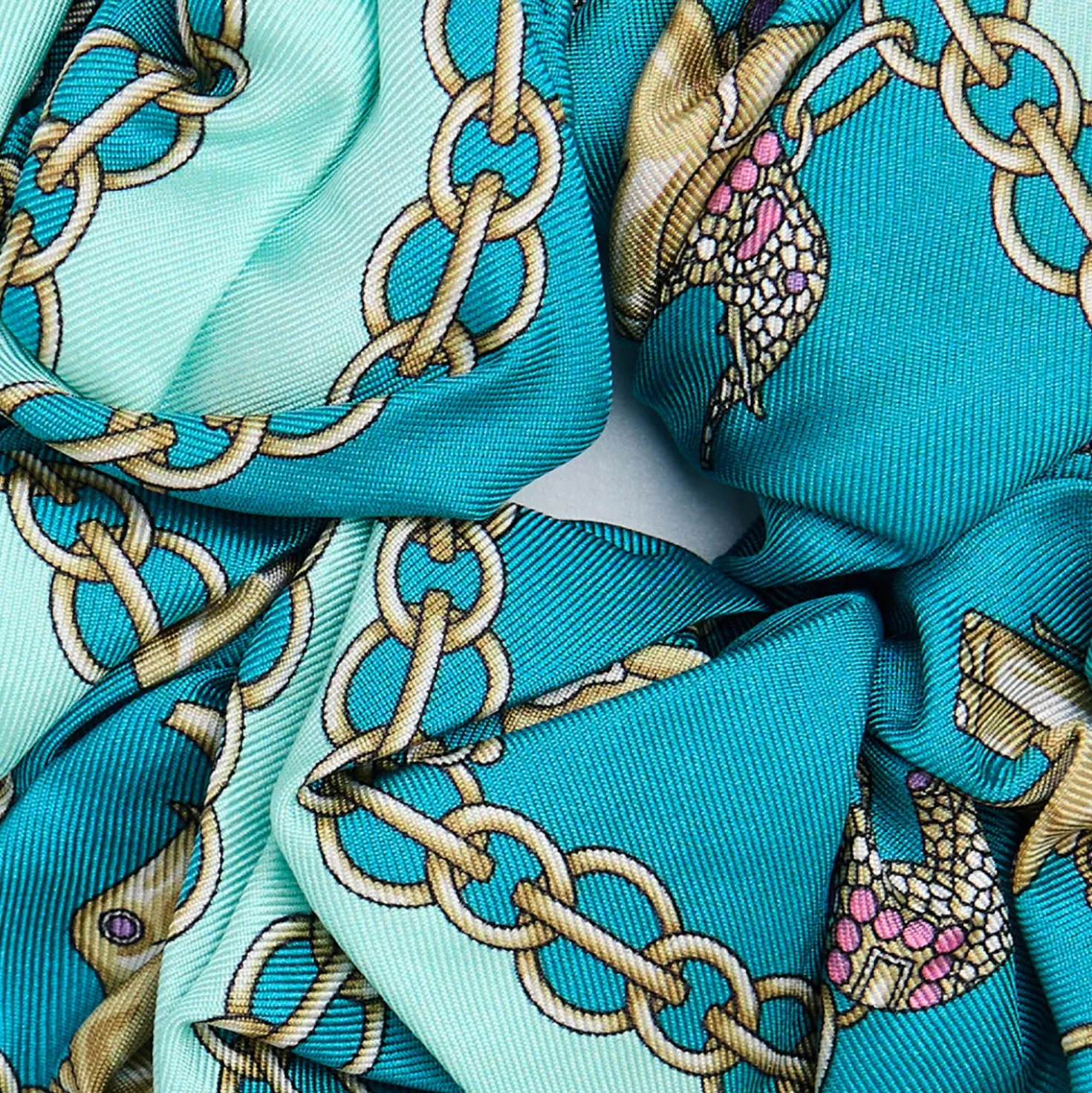 ELASTICO PER CAPELLI IN SETA AZZURRO Lucky elephant