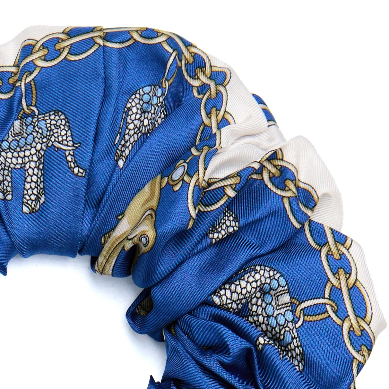 ELASTICO PER CAPELLI IN SETA BLU Lucky elephant
