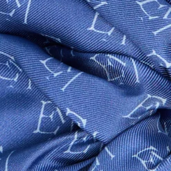 ELASTICO PER CAPELLI IN SETA BLU Em logo