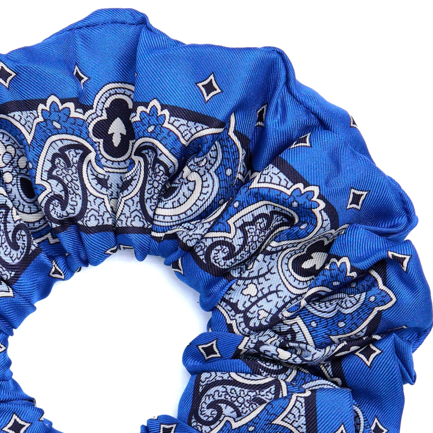 ELASTICO PER CAPELLI IN SETA BLUETTE Motivo greca