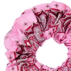 ELASTICO PER CAPELLI IN SETA ROSA Motivo greca
