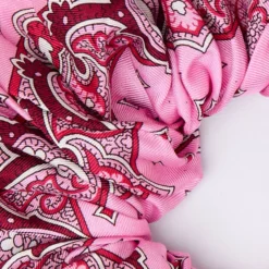 ELASTICO PER CAPELLI IN SETA ROSA Motivo greca