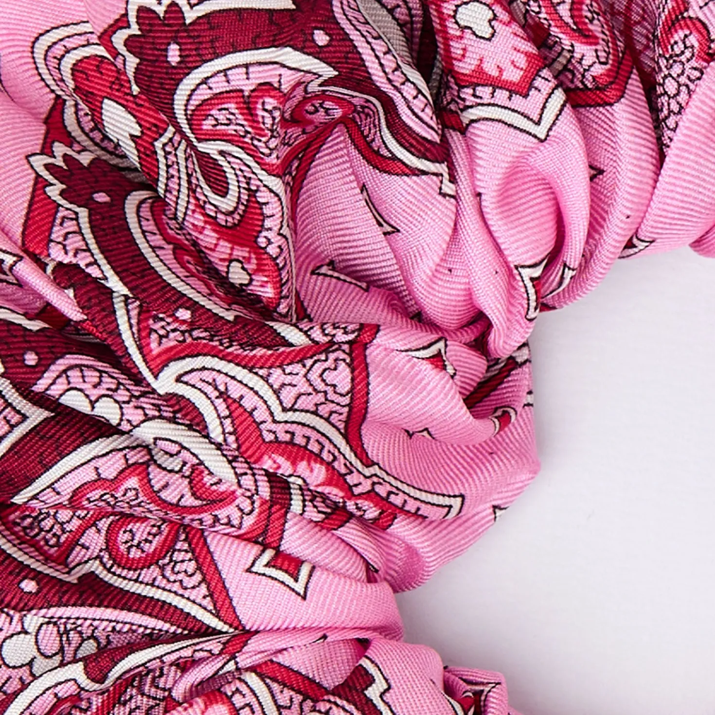 ELASTICO PER CAPELLI IN SETA ROSA Motivo greca