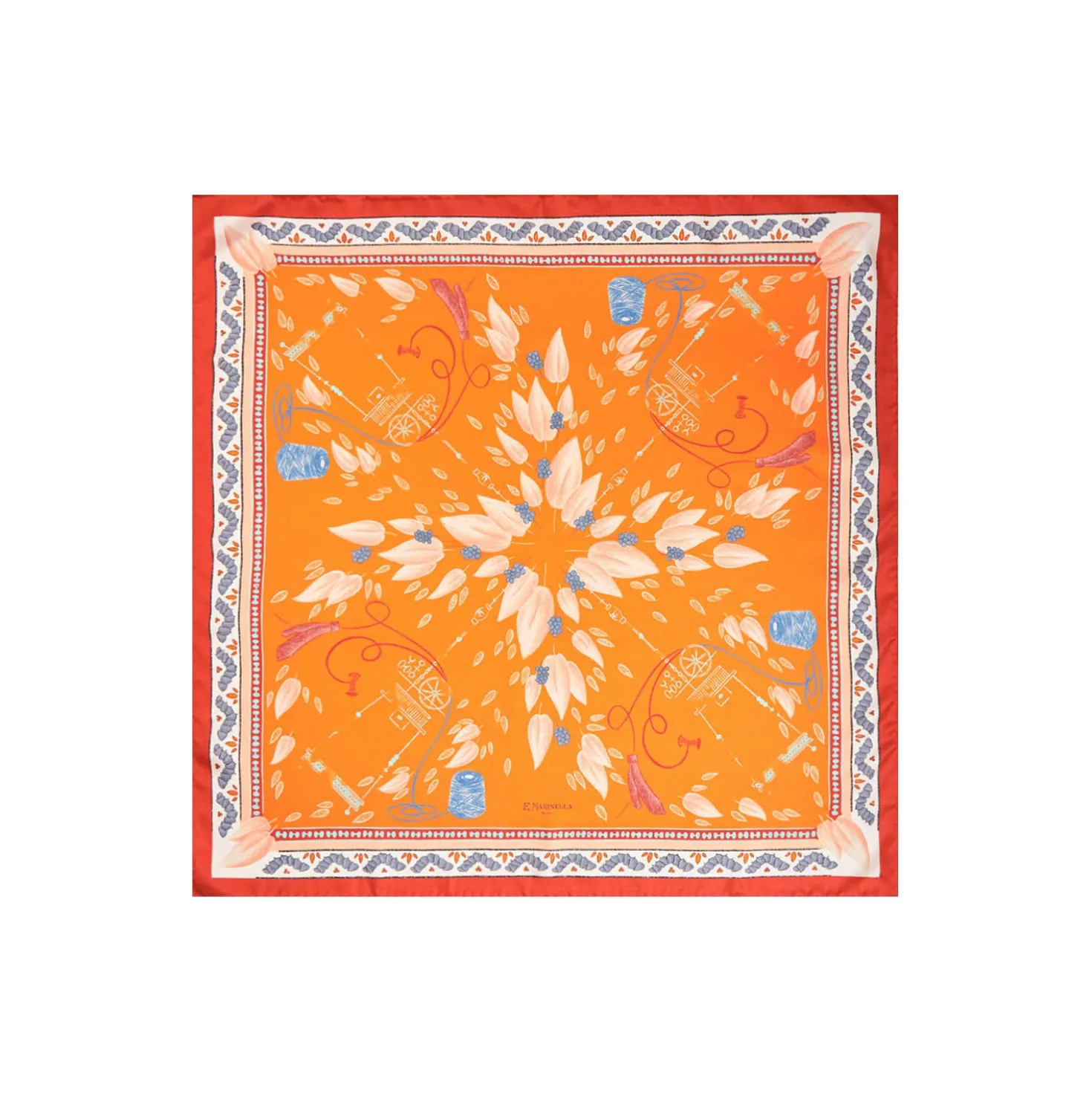 FOULARD ARANCIONE IN SETA E ORANGE FIBER Collezione orange fiber