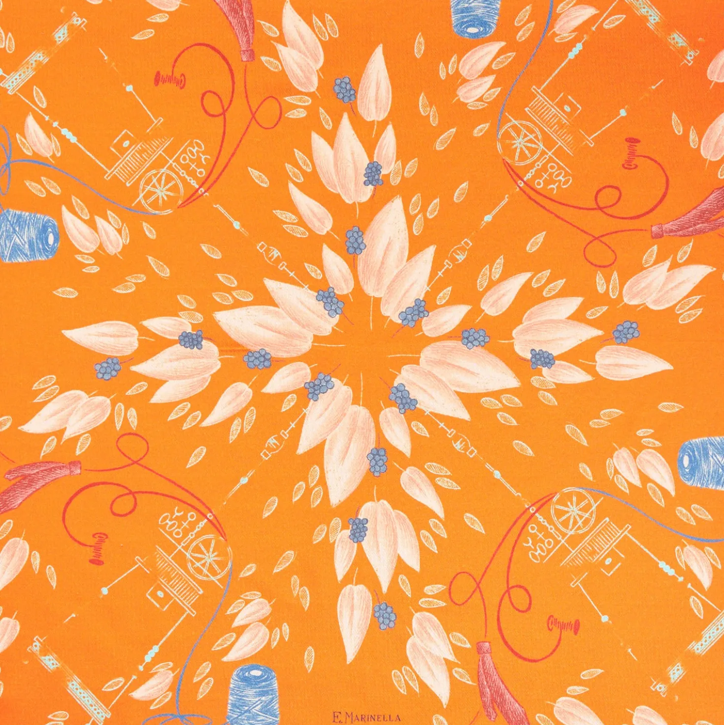 FOULARD ARANCIONE IN SETA E ORANGE FIBER Collezione orange fiber