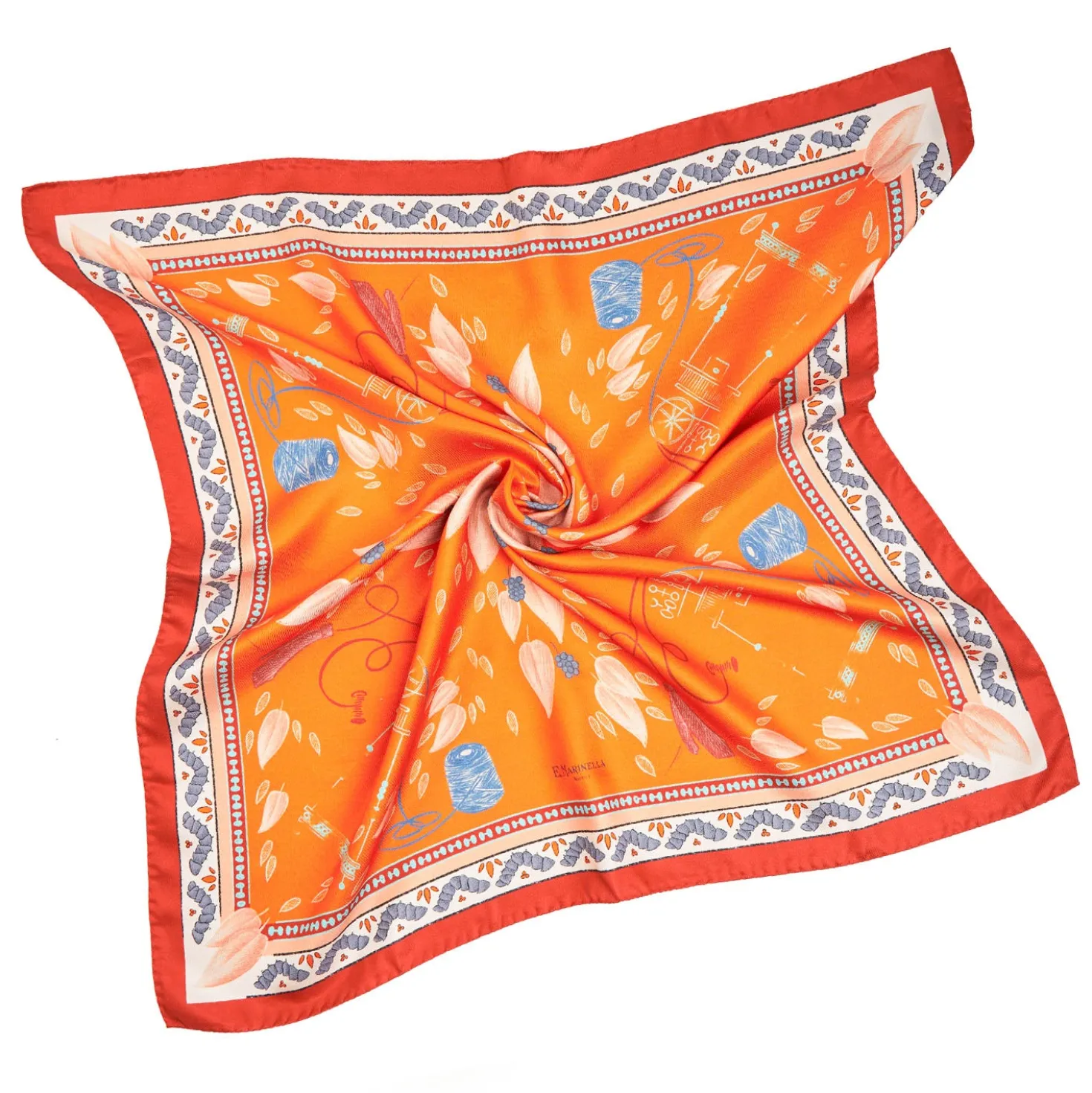 FOULARD ARANCIONE IN SETA E ORANGE FIBER Collezione orange fiber