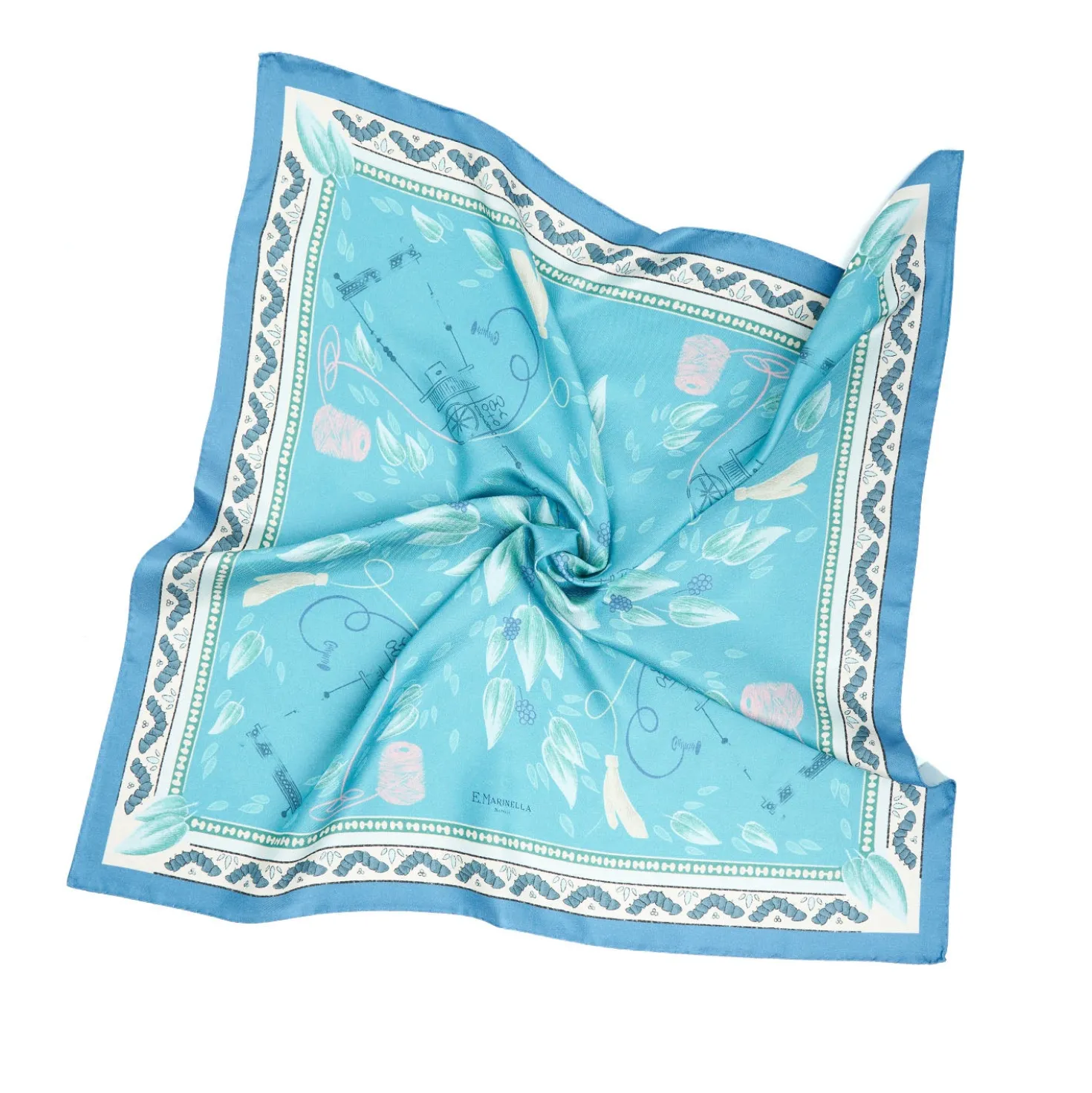 FOULARD BLU IN SETA E ORANGE FIBER Collezione orange fiber