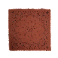 FOULARD IN LANA, CASHMERE E SETA 65 MARRONE Paisley