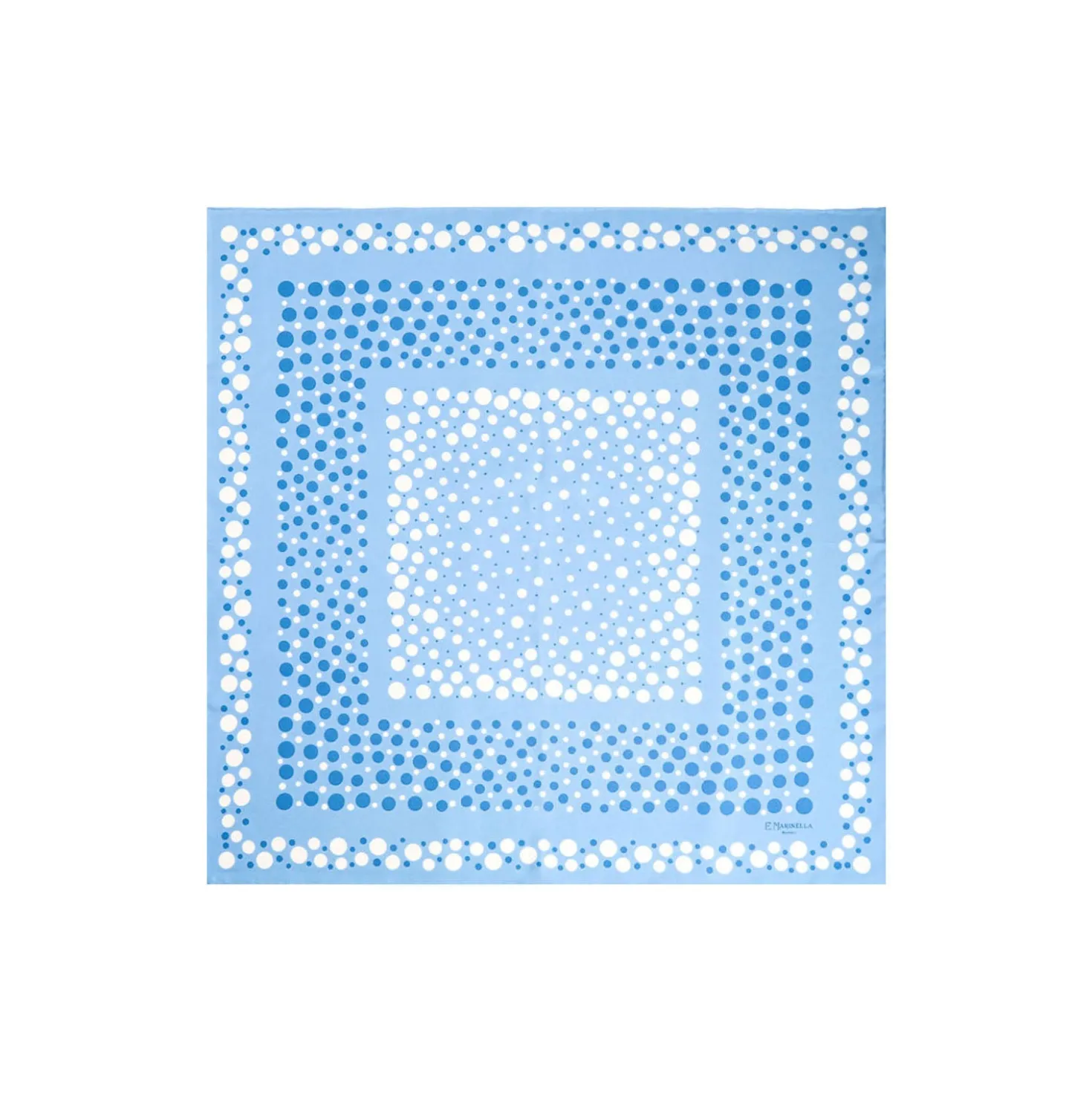 FOULARD IN SETA 65 AZZURRO Eleganza a pois