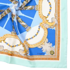 FOULARD IN SETA 90 AZZURRO Il chiostro di santa chiara
