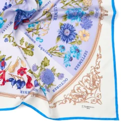 FOULARD IN SETA 90 AZZURRO La ruota delle stagioni