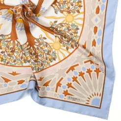FOULARD IN SETA 90 AZZURRO Mosaico