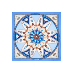 FOULARD IN SETA 90 AZZURRO POLVERE Le mongolfiere
