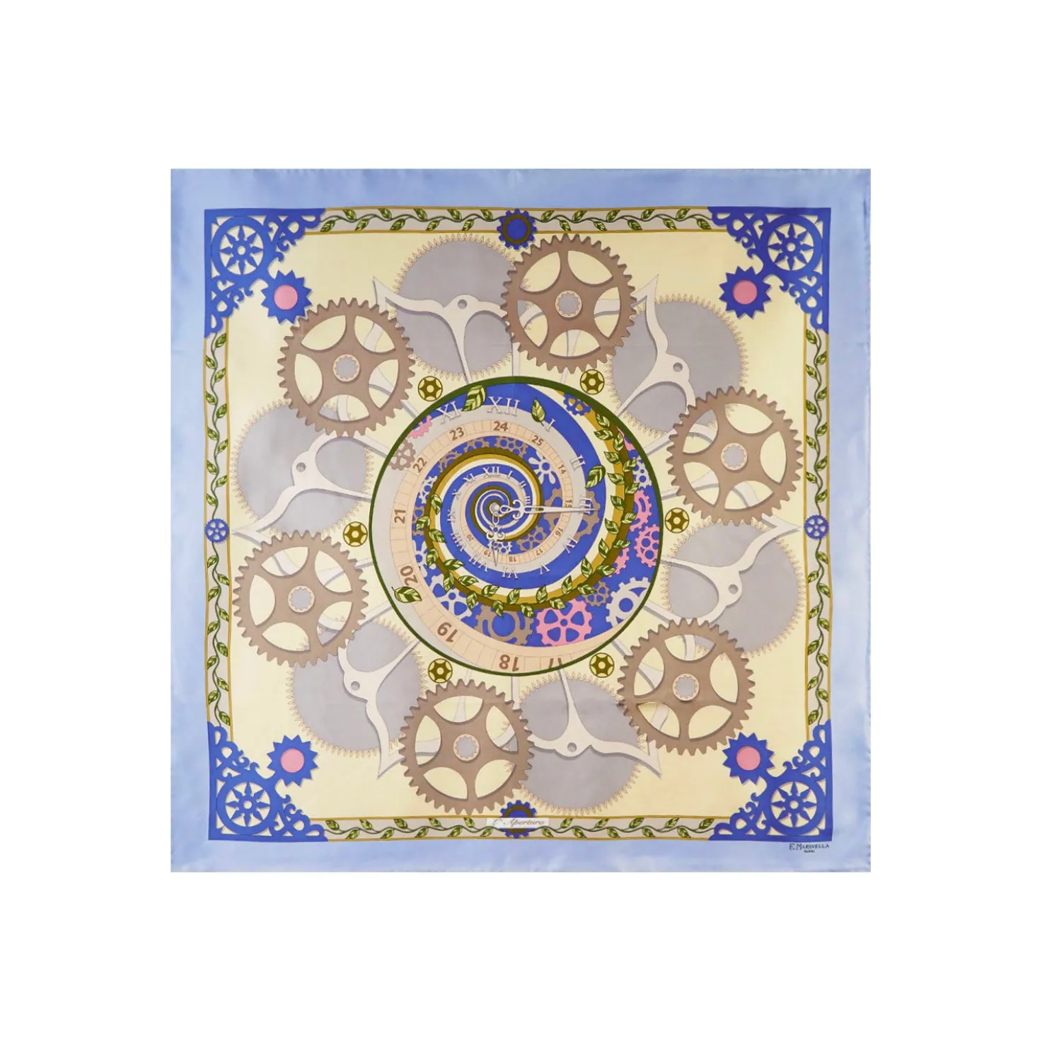 FOULARD IN SETA 90 AZZURRO Timeless morning