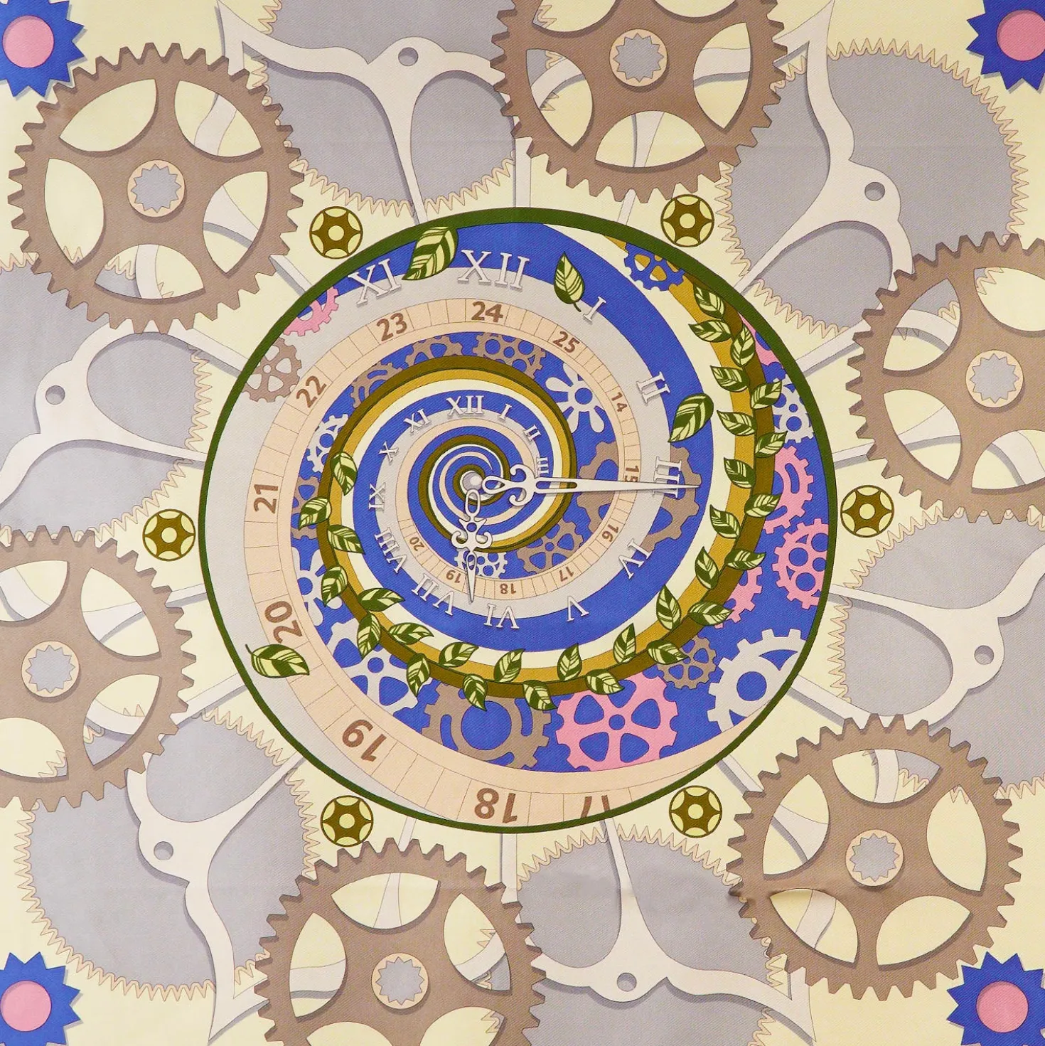 FOULARD IN SETA 90 AZZURRO Timeless morning