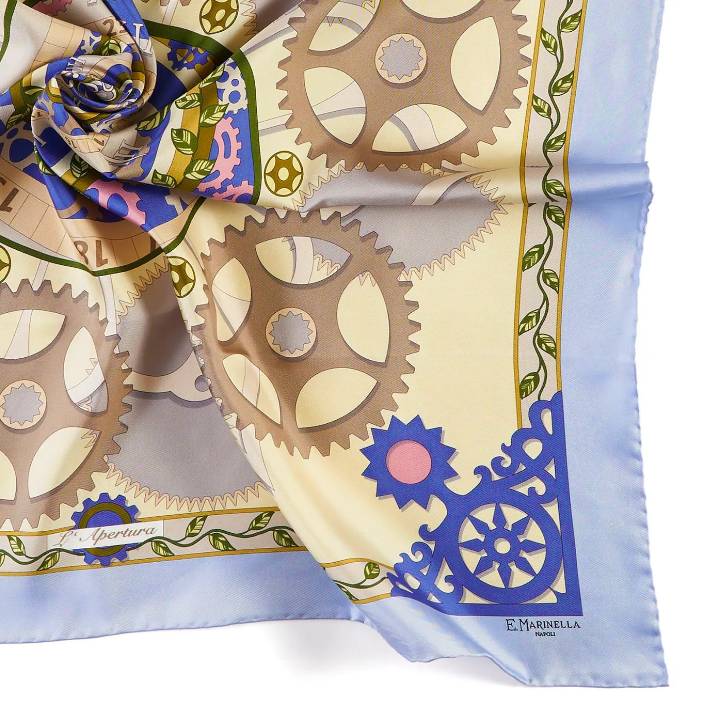 FOULARD IN SETA 90 AZZURRO Timeless morning
