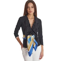 FOULARD IN SETA 90 BLU Chiostro di santa chiara
