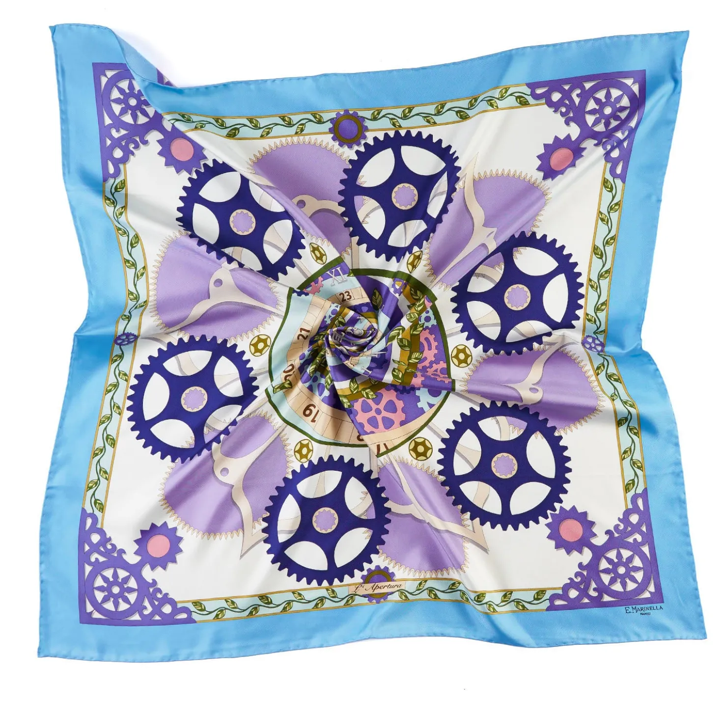 FOULARD IN SETA 90 BLUETTE Timeless morning