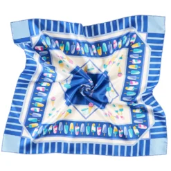 FOULARD IN SETA 90 BLU La gelateria