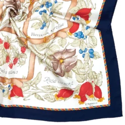FOULARD IN SETA 90 BLU La rosa canina