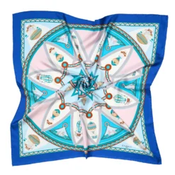 FOULARD IN SETA 90 BLU Le mongolfiere