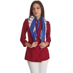 FOULARD IN SETA 90 BLU Pulcinella portafortuna