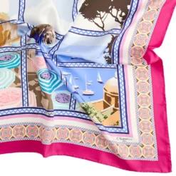 FOULARD IN SETA 90 FUCSIA I faraglioni di capri