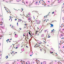 FOULARD IN SETA 90 FUCSIA L'albero della vita