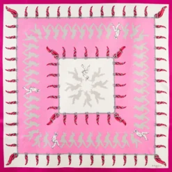 FOULARD IN SETA 90 FUCSIA Pulcinella portafortuna