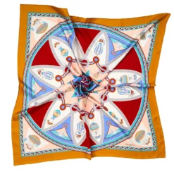 FOULARD IN SETA 90 GIALLO Le mongolfiere