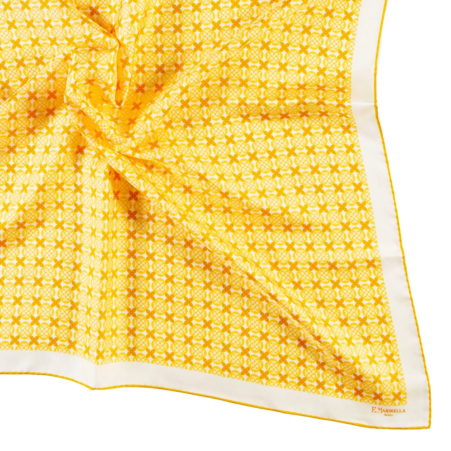 FOULARD IN SETA 90 GIALLO Small flower ispiration