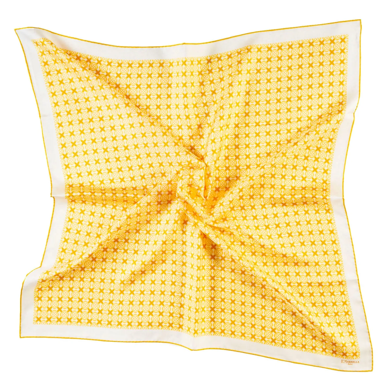 FOULARD IN SETA 90 GIALLO Small flower ispiration