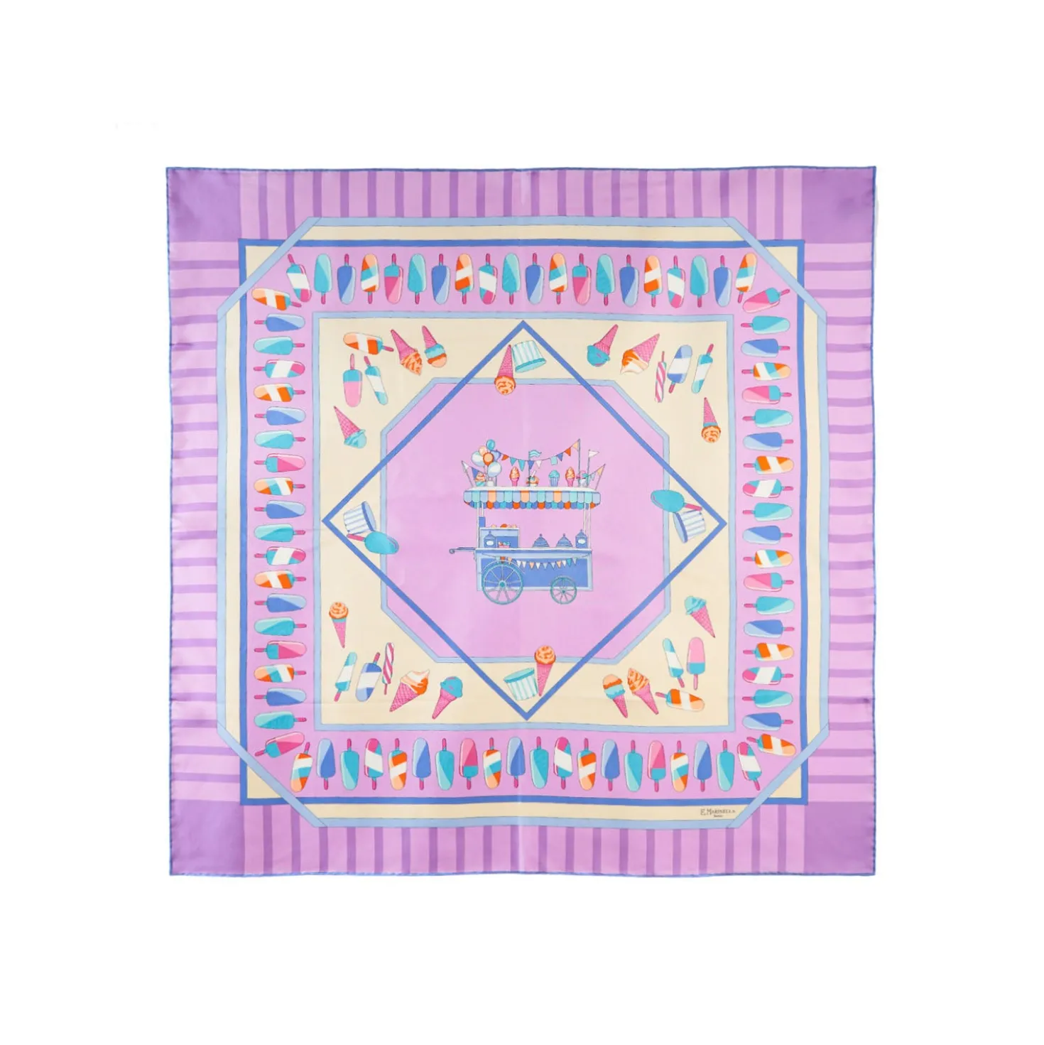 FOULARD IN SETA 90 LILLA La gelateria