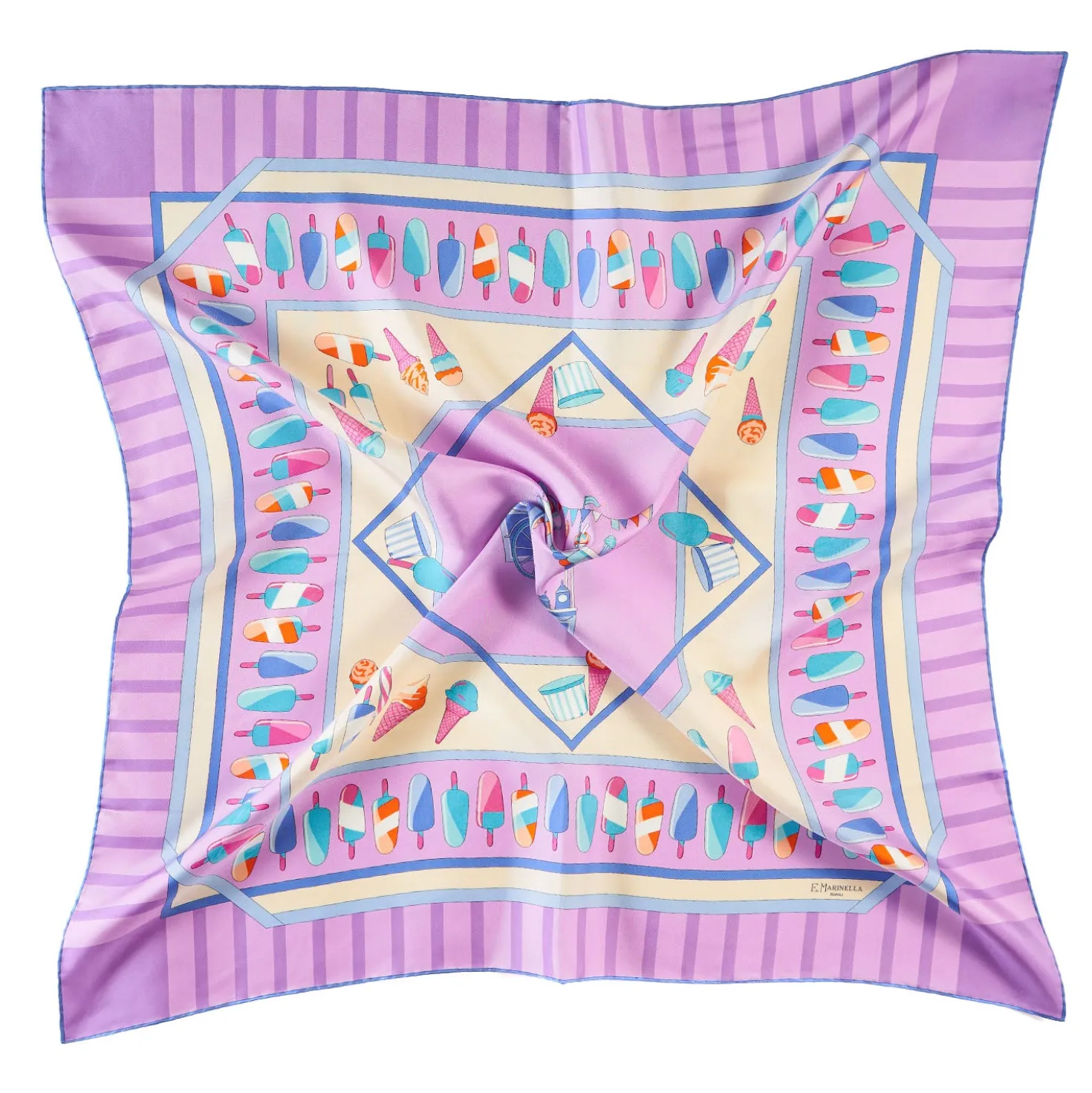 FOULARD IN SETA 90 LILLA La gelateria