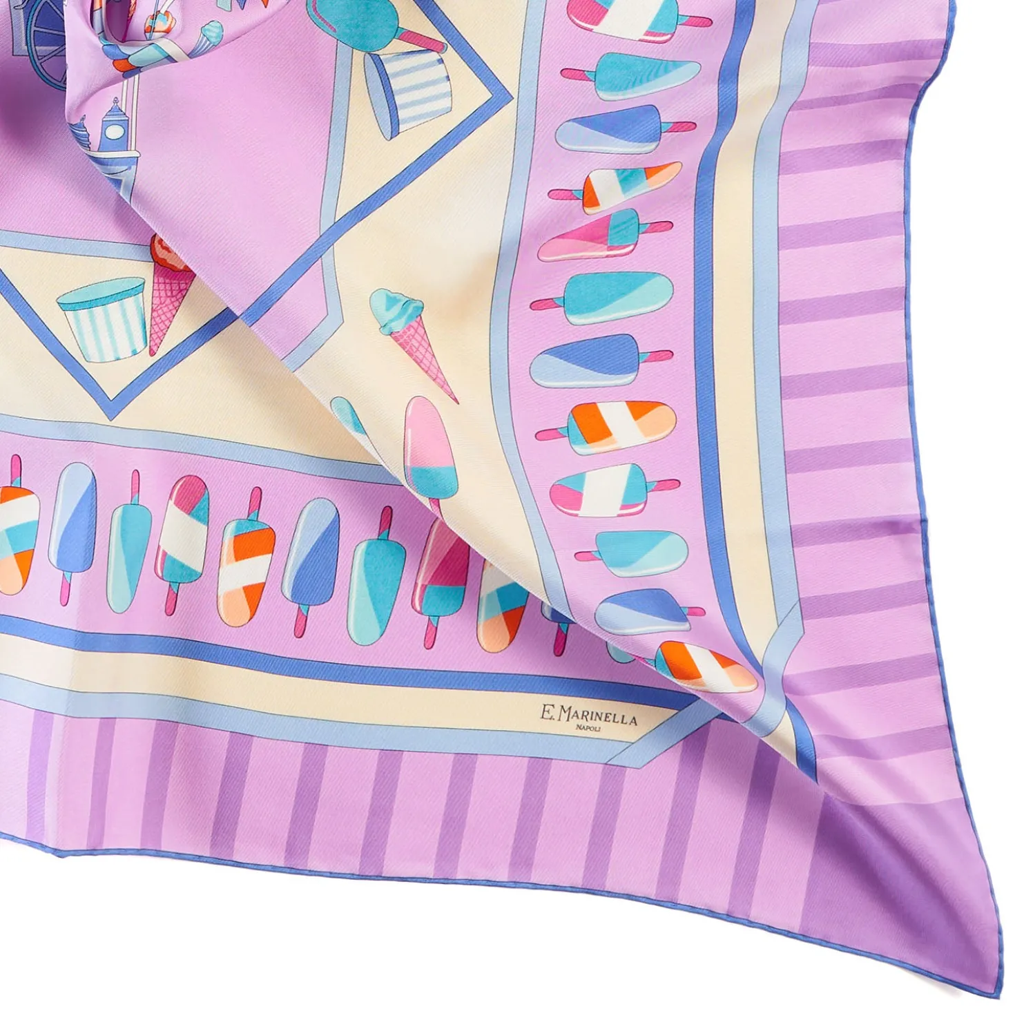 FOULARD IN SETA 90 LILLA La gelateria