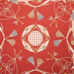 FOULARD IN SETA 90 MARRONE CHIARO Microfantasia, nappine e chiavi