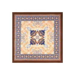 FOULARD IN SETA 90 MARRONE CHIARO Maiolica mediterranea