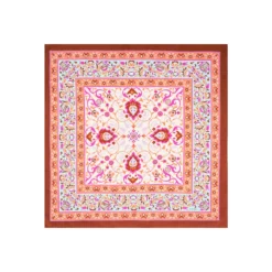 FOULARD IN SETA 90 MARRONE Motivo damascato